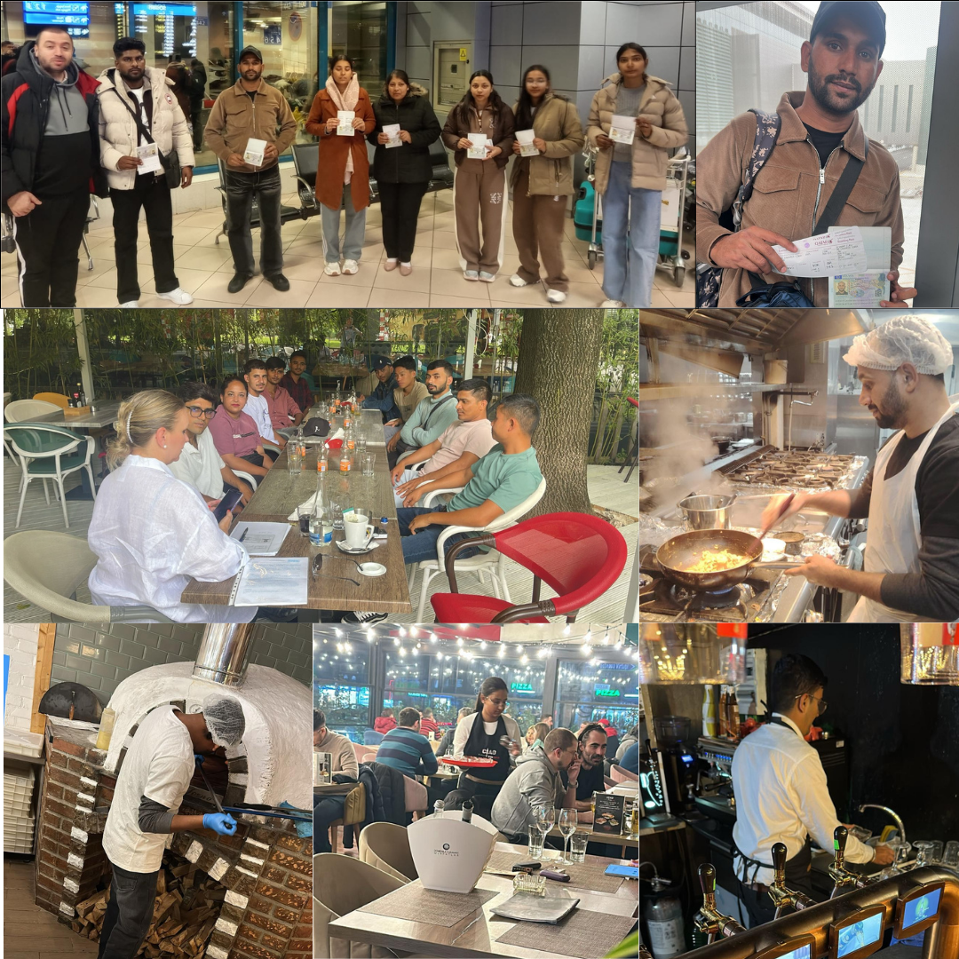 Indian students and workers engaged in international training and hospitality jobs abroad